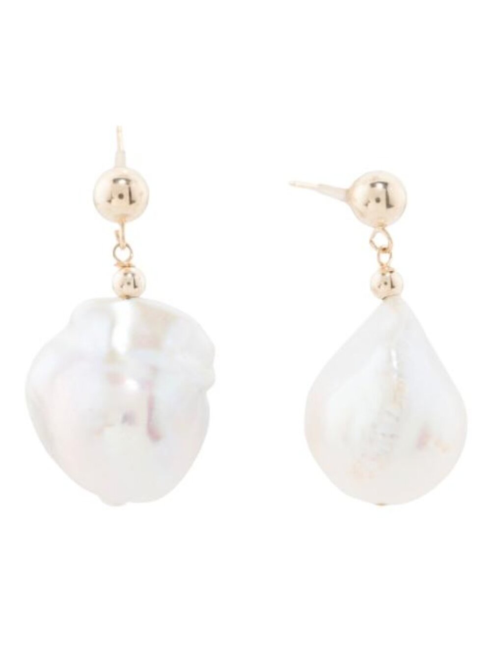 GEORG K Made In The Usa 14kt Gold Baroque Pearl Dangle Earrings